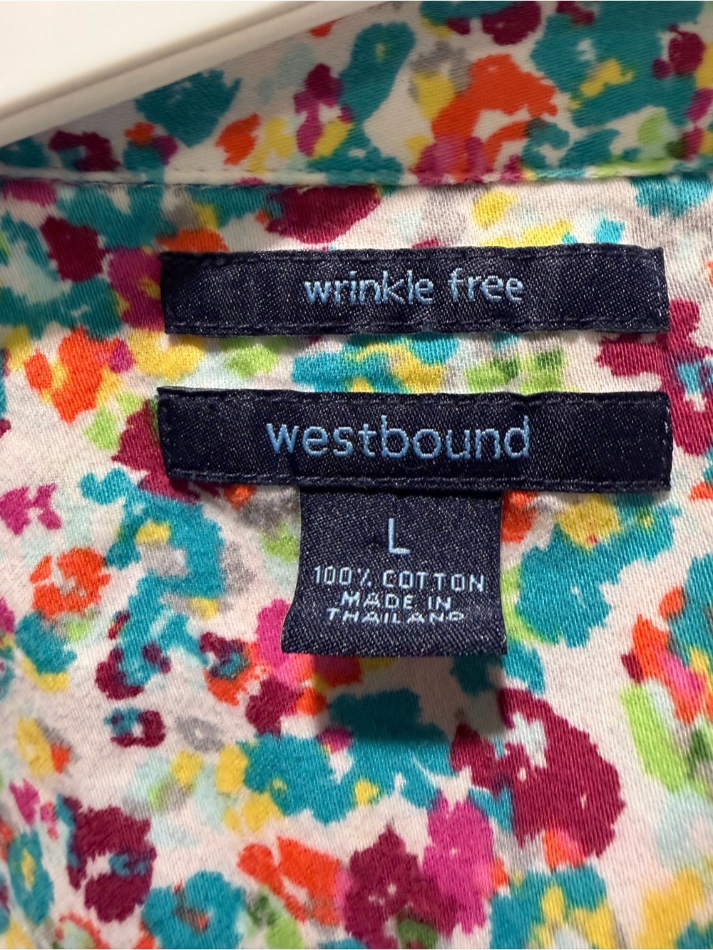 Westbound Floral Button-Front collar shirt in White Multi - Picture 2 of 3